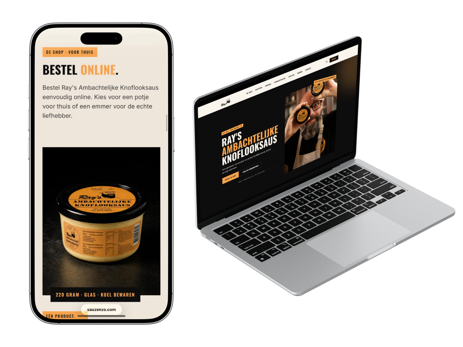 Mockup van SauZenzo