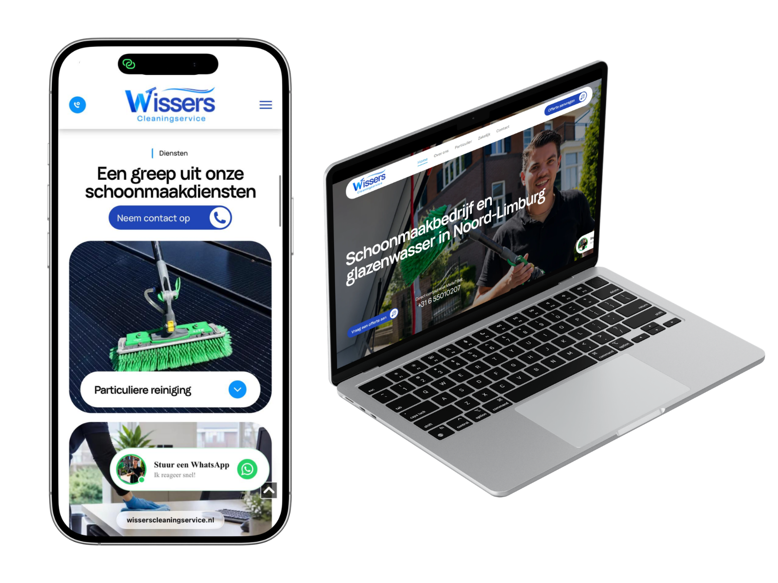 Mockup van Wissers Cleaning Service